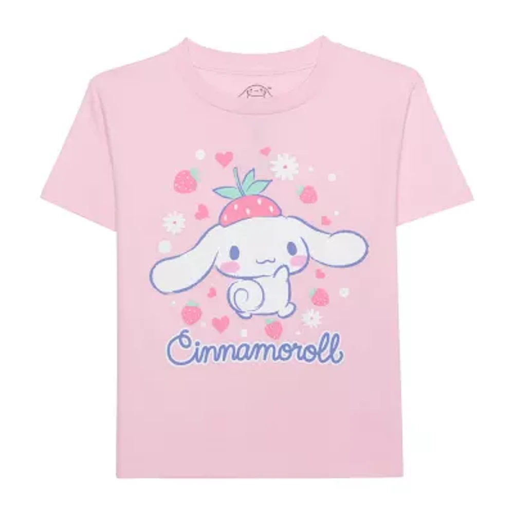 Little & Big Girls Cinnamoroll Crew Neck Short Sleeve Graphic T-Shirt