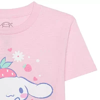 Little & Big Girls Cinnamoroll Crew Neck Short Sleeve Graphic T-Shirt