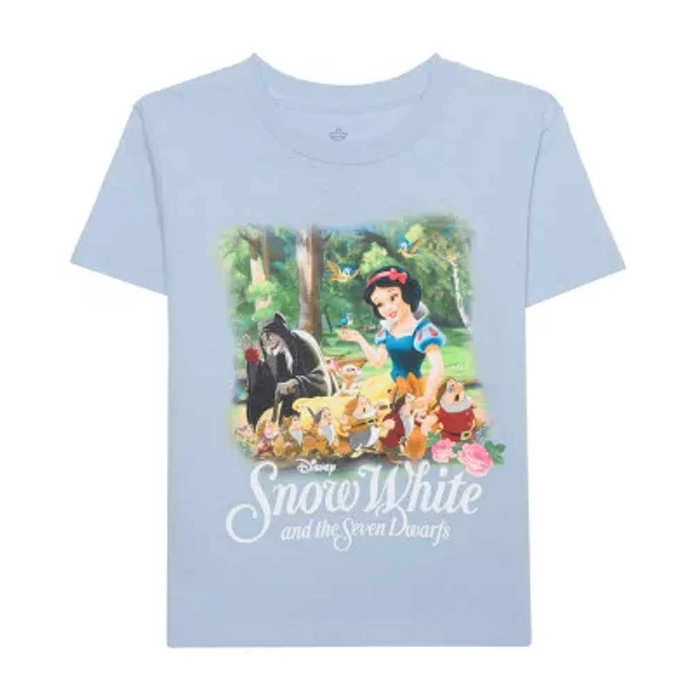 Little & Big Girls Crew Neck Short Sleeve Snow White Graphic T-Shirt