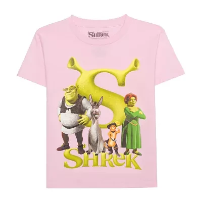 Little & Big Girls Crew Neck Short Sleeve Shrek Graphic T-Shirt