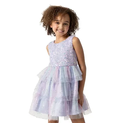 Rare Editions Little Girls Embellished Sleeveless Fit + Flare Dress