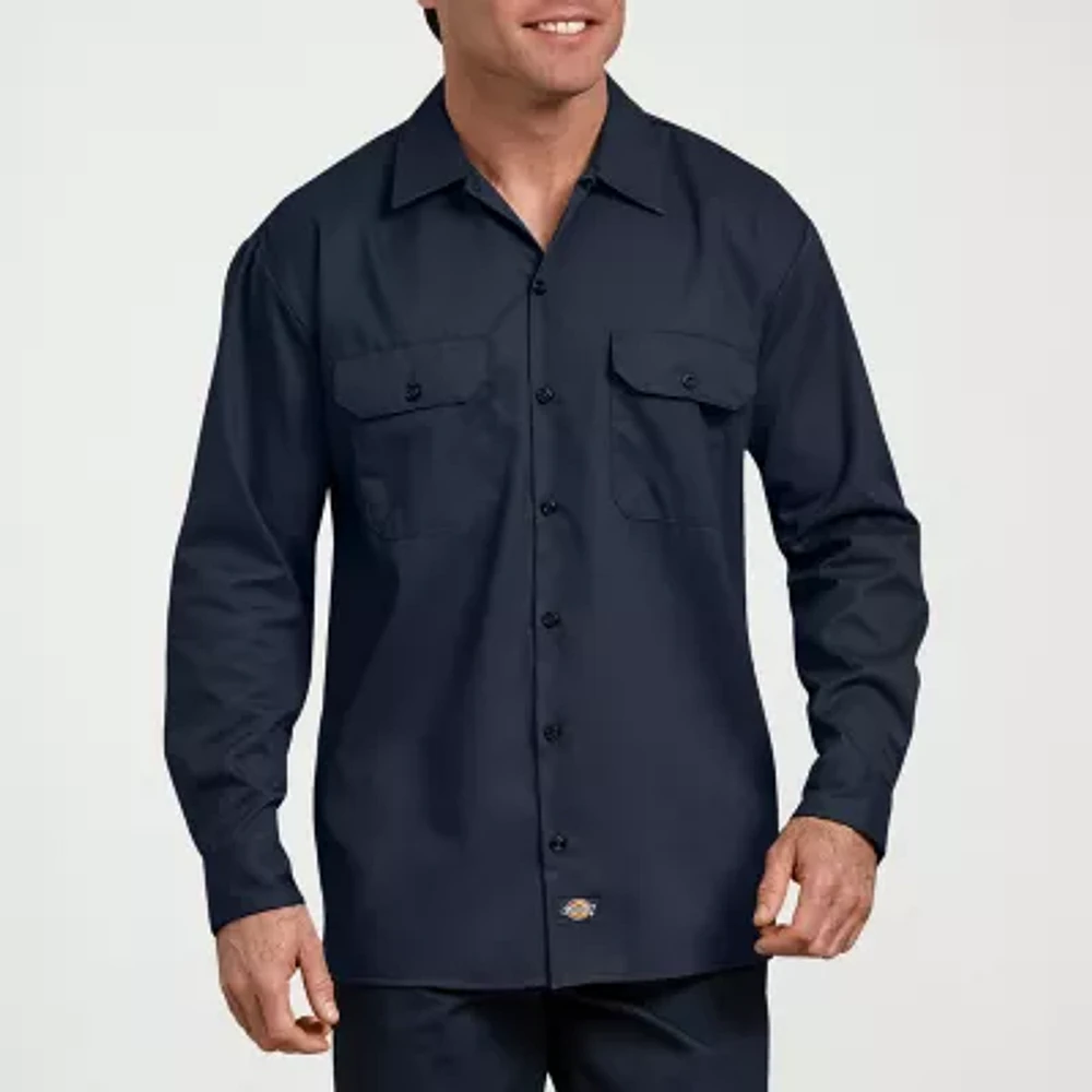 Dickies® FLEX Relaxed Fit Long Sleeve Twill Work Shirt - Big