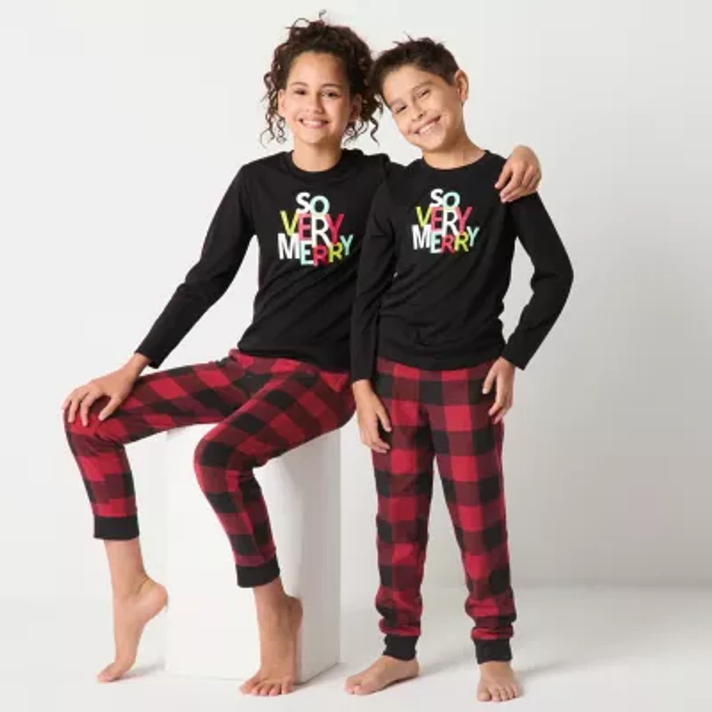 North Pole Trading Co. Unisex Microfleece Crew Neck Long Sleeve 2-pc. Matching Family Pant Pajama Set