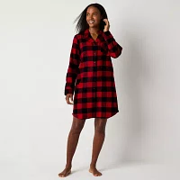 North Pole Trading Co. Womens Flannel Long Sleeve Matching Family Nightshirt