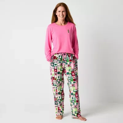 North Pole Trading Co. Womens Tall Crew Neck Long Sleeve 2-pc. Matching Family Pant Pajama Set