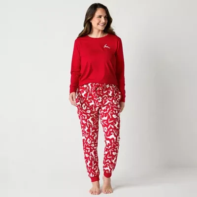 North Pole Trading Co. Womens Tall Crew Neck Long Sleeve 2-pc. Matching Family Pant Pajama Set