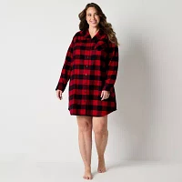 North Pole Trading Co. Womens Plus Flannel Long Sleeve Matching Family Nightshirt