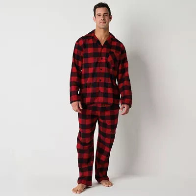 North Pole Trading Co. Mens Tall Flannel Long Sleeve 2-pc. Matching Family Pant Pajama Set