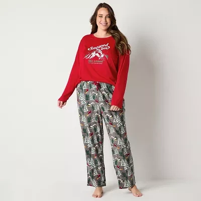 North Pole Trading Co. Womens Plus Crew Neck Long Sleeve 2-pc. Matching Family Pant Pajama Set