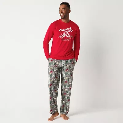 North Pole Trading Co. Mens Tall Crew Neck Long Sleeve 2-pc. Matching Family Pant Pajama Set