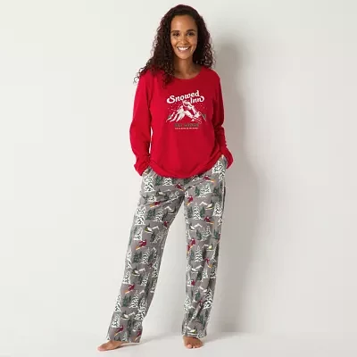 North Pole Trading Co. Womens Tall Crew Neck Long Sleeve 2-pc. Matching Family Pant Pajama Set