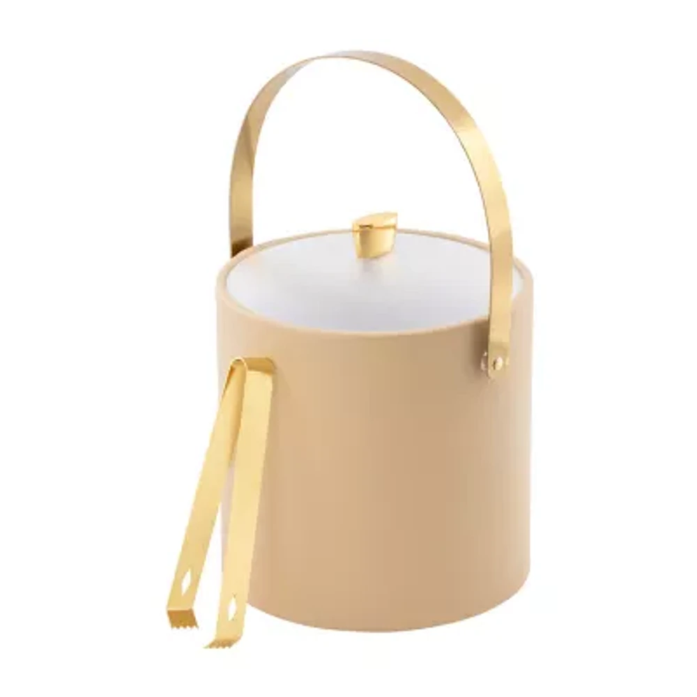 Kraftware Arc 3-pc. Ice Bucket + Tong Gold Trim Set