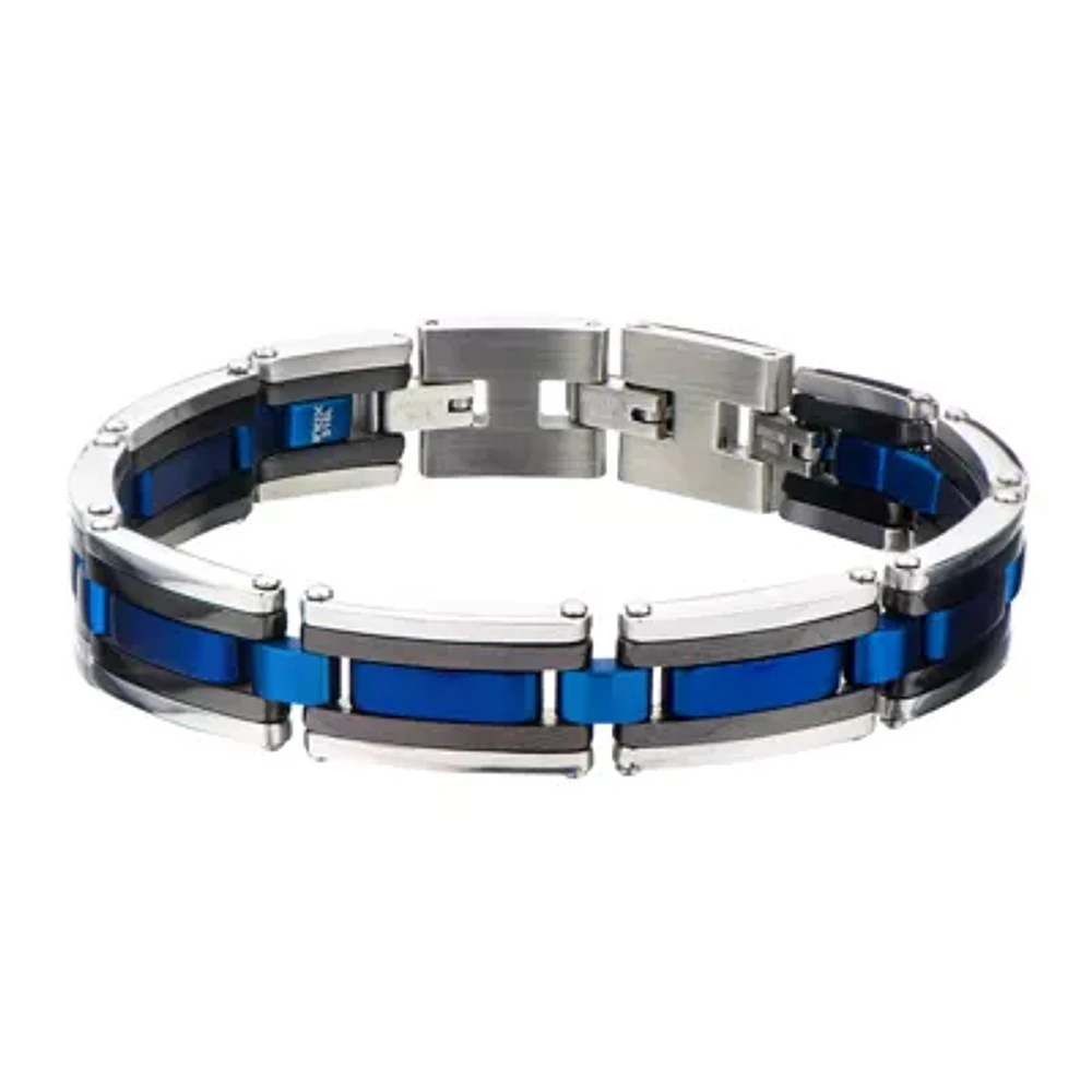 Mens Tri-Tone Stainless Steel Bracelet