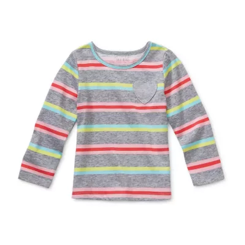 Okie Dokie Toddler Girls Round Neck Long Sleeve T-Shirt