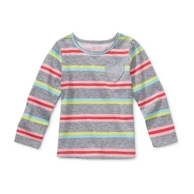 Okie Dokie Toddler Girls Round Neck Long Sleeve T-Shirt