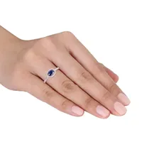 Womens 1/5 CT. T.W. Genuine Blue Sapphire 14K White Gold Engagement Ring