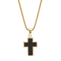 Mens Stainless Steel Cross 14 Inch Pendant Necklace