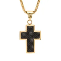 Mens Stainless Steel Cross 14 Inch Pendant Necklace