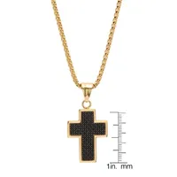 Mens Stainless Steel Cross 14 Inch Pendant Necklace