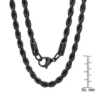 Stainless Steel 30 Inch Semisolid Rope Chain Necklace