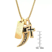 Mens 18K Gold Over Stainless Steel Pendant Necklaces