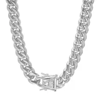 Stainless Steel Inch Semisolid Box Chain Necklace