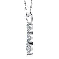 Womens 1/8 CT. T.W. Natural White Diamond 14K Gold Pendant Necklace