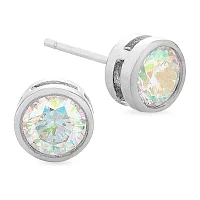 DiamonArt® Preciosa Aurora Borealis /2 CT. T.W. White Cubic Zirconia Sterling Silver 6mm Stud Earrings