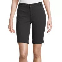 Arizona Womens Mid Rise Bermuda Short-Juniors