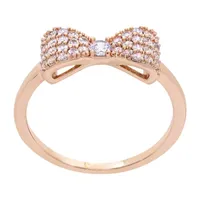 Sparkle Allure Cubic Zirconia 18K Rose Gold Over Brass Bow Band