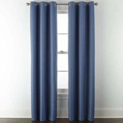 Home Expressions Allister Energy Saving 100% Blackout Grommet Top Single Curtain Panel