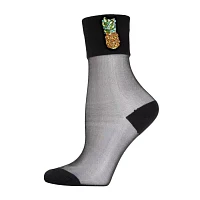 MeMoi Sheer Pineapple 1 Pair Quarter Ankle Socks Womens