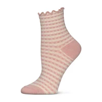 MeMoi Ruffle Cuff 1 Pair Quarter Ankle Socks Womens