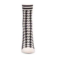 MeMoi Classic Houndstooth 1 Pair Crew Socks Womens
