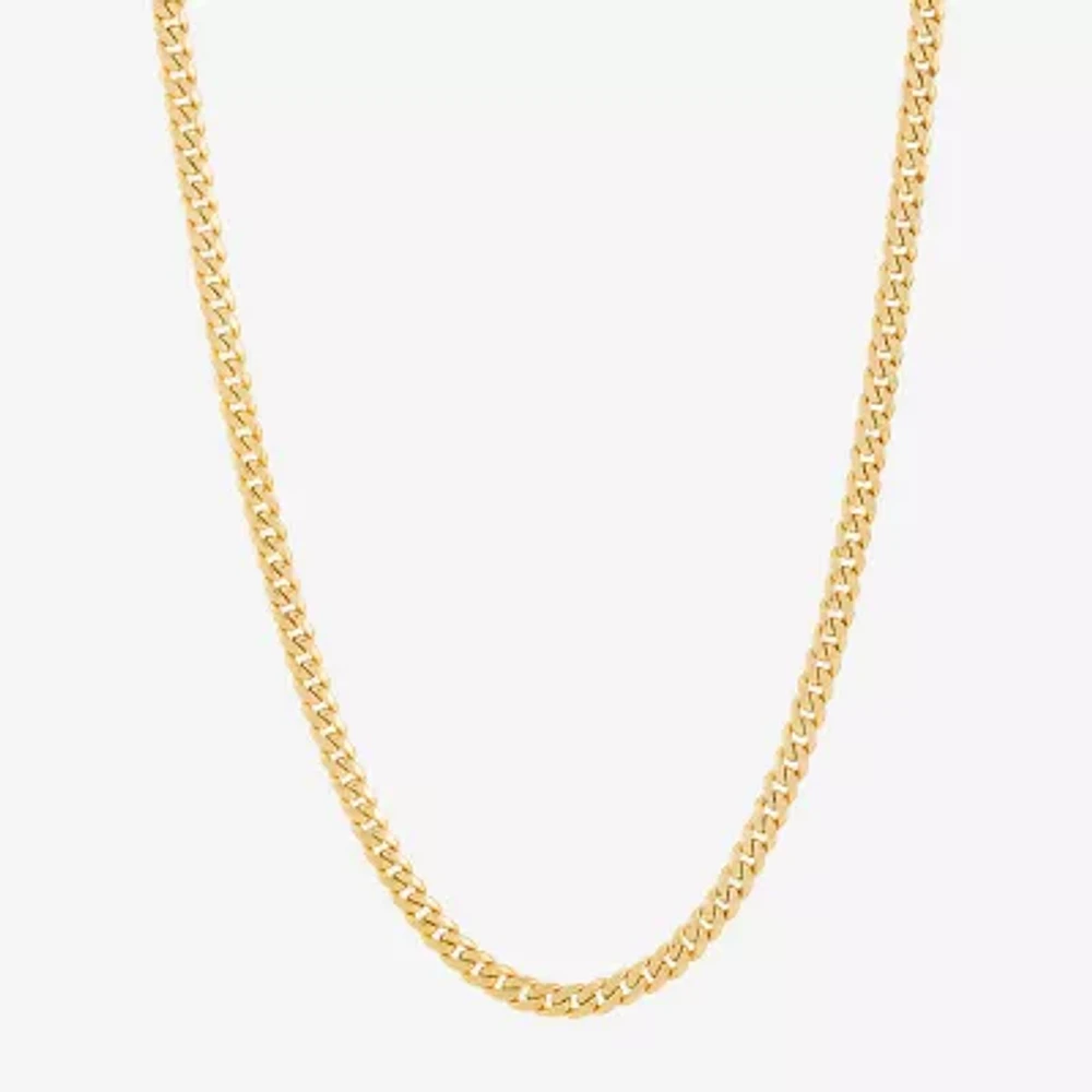 14K Gold 13 Inch Hollow Cuban Round Chain Necklace
