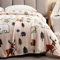 Linery Velvet Plush Fleece Printed Blanket