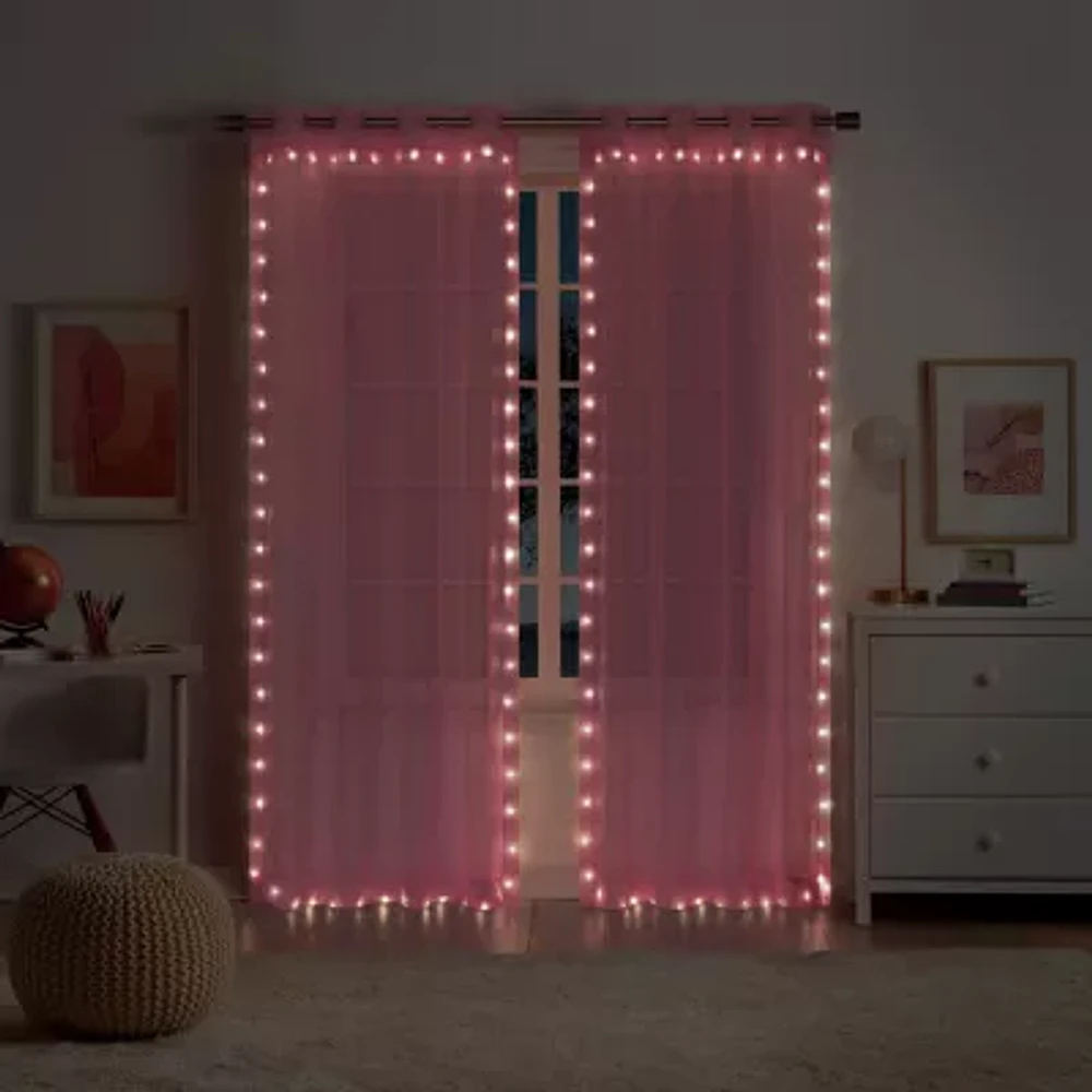 Eclipse Starlight Sheer Grommet Top Single Curtain Panel