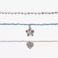 Arizona Silver Tone Girls Zinc Flower Pendant Necklaces