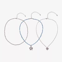 Arizona Silver Tone Girls Zinc Flower Pendant Necklaces
