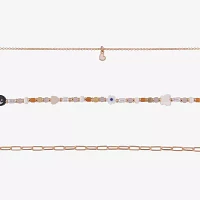 Arizona Gold Tone -pc. Inch Link Heart Necklace Set