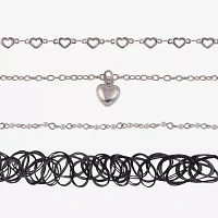 Arizona Silver Tone 4-pc. 12 Inch Link Heart Necklace Set