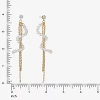Bijoux Bar Gold Tone Womens Glass Simulated Pearl Hypoallergenic Drop Earrings