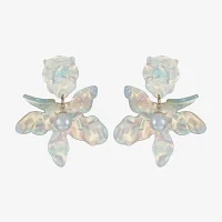 Bijoux Bar Simulated Pearl Flower Drop Earrings