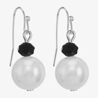 Mixit Silver Tone Simulated Pearl Drop Earrings