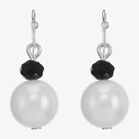 Mixit Silver Tone Simulated Pearl Drop Earrings