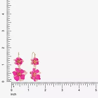 Liz Claiborne Double Flower Drop Earrings