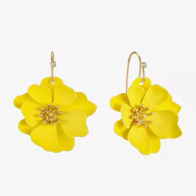 Liz Claiborne Womens Flower Drop Earrings