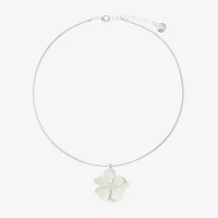 Liz Claiborne 17 Inch Omega Flower Pendant Necklace