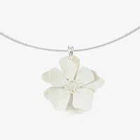 Liz Claiborne 17 Inch Omega Flower Pendant Necklace