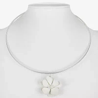 Liz Claiborne 17 Inch Omega Flower Pendant Necklace